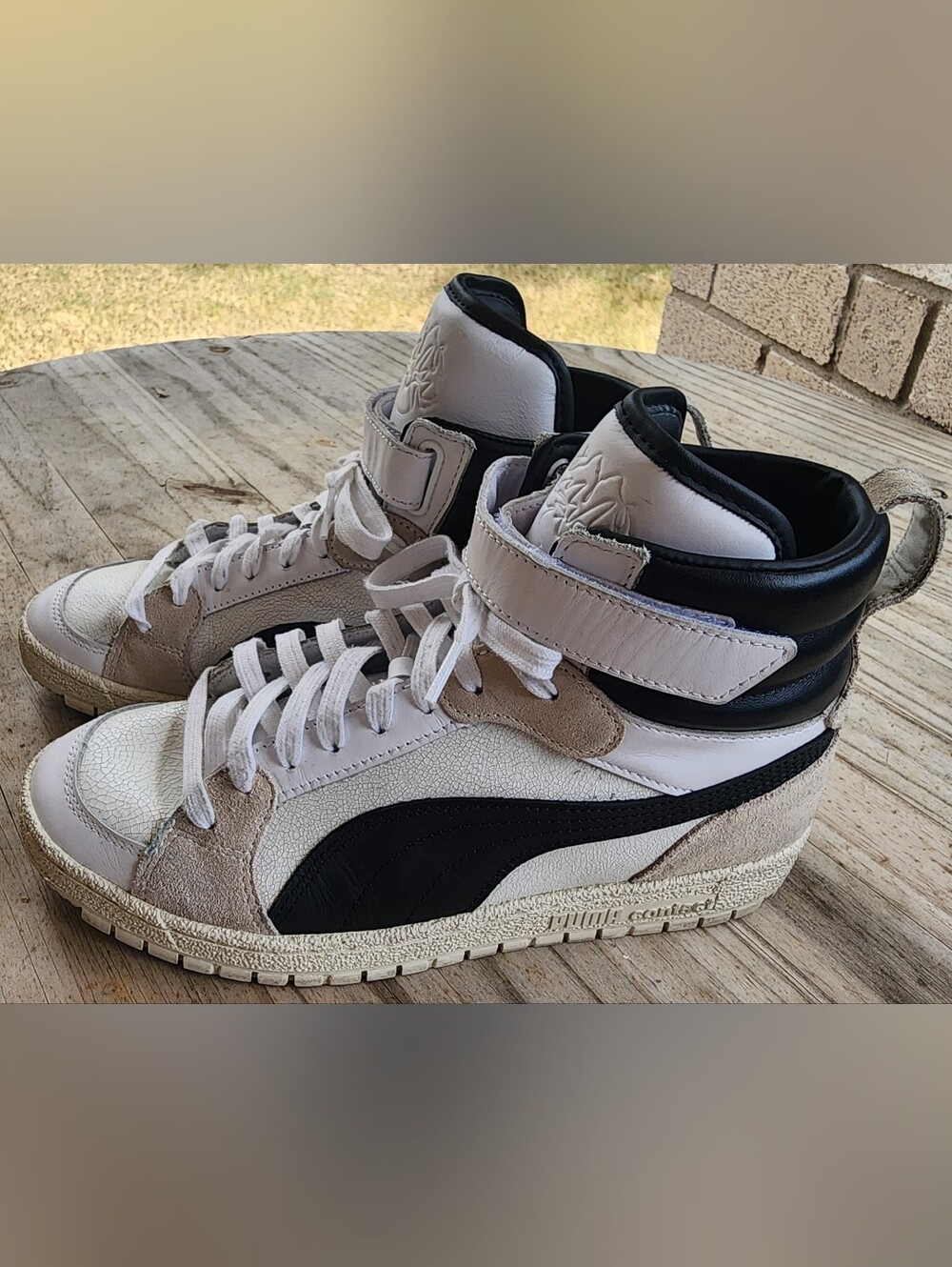 PUMA High Top Sneaker | Women’s 9.5 White Black Beige
